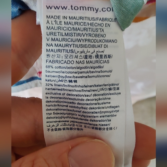 Tommy Hilfiger cotton linen button up short sleeve shirt slim fit - Picture 5 of 7